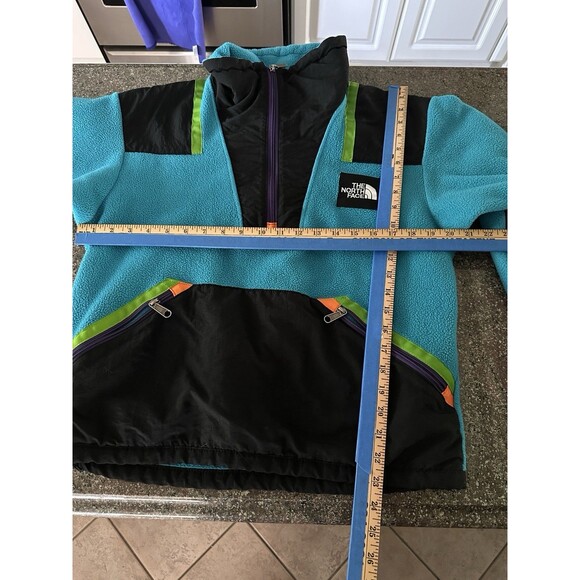 Vtg 90s The North Face Multicolor Fleece Jacket Blurb Black Made in USA TNF Sz 6 - Picture 8 of 9